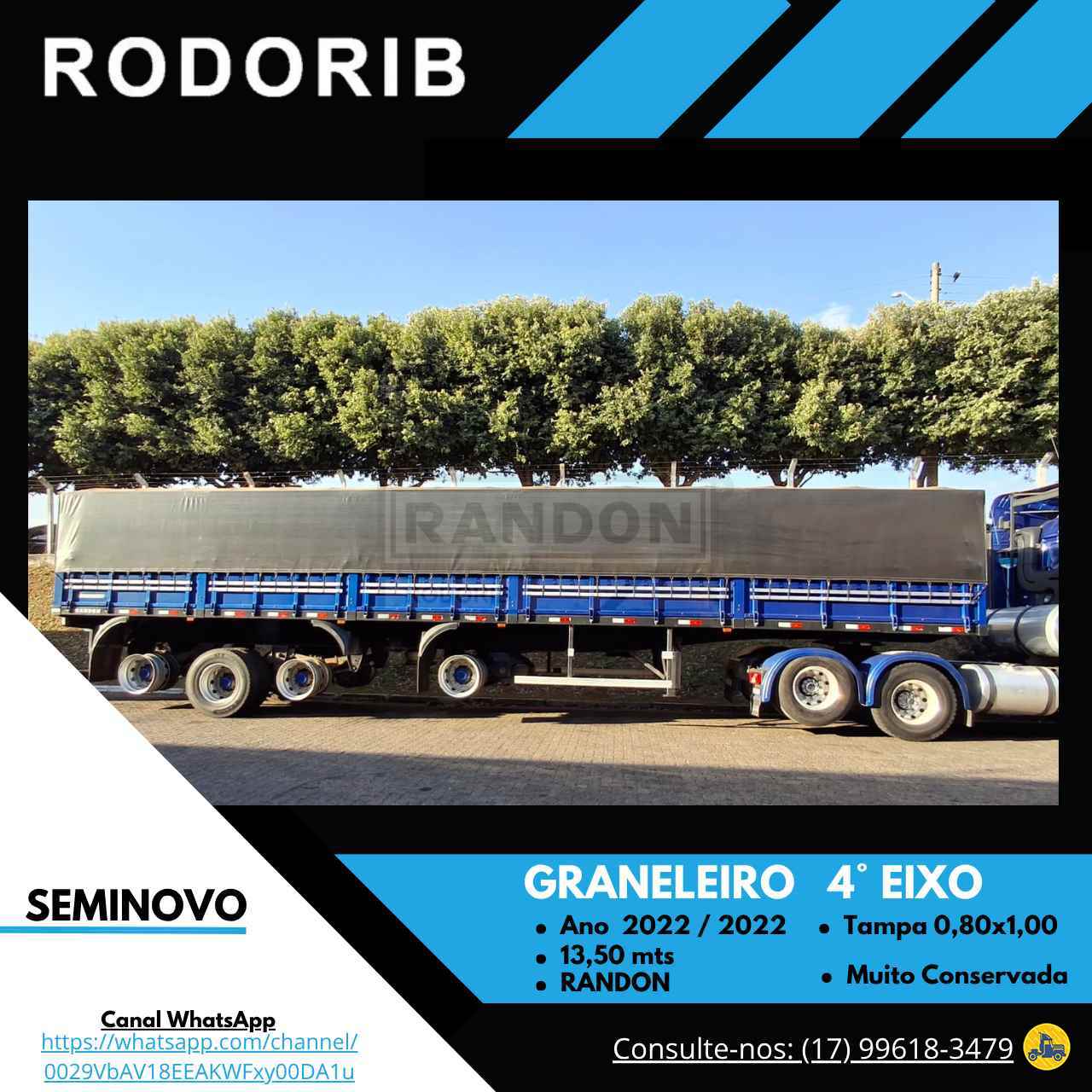 CARRETA SEMI-REBOQUE GRANELEIRO Rodorib Rio Brasil - SJRP São José do Rio Preto SÃO PAULO SP